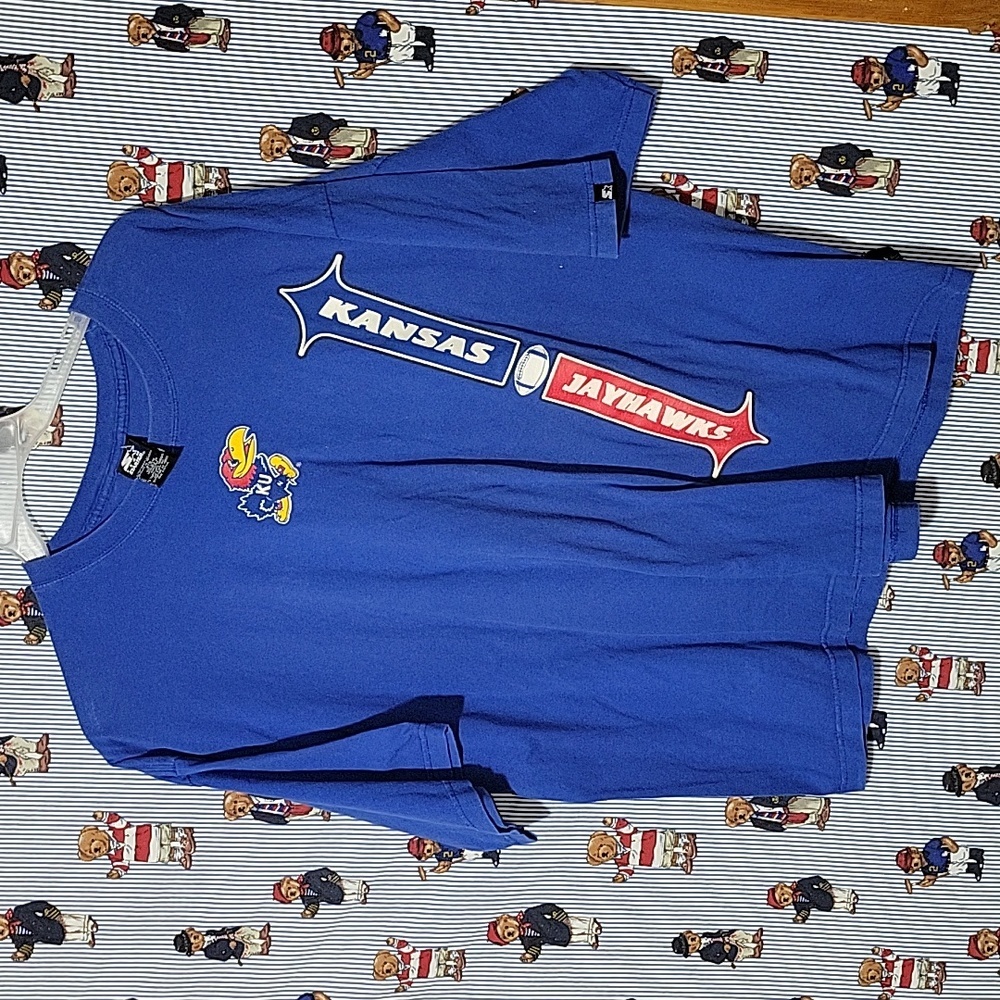 Vintage STARTER KU KANSAS UNIVERSITY JAYHAWKS Boxy T Shirt 2XL